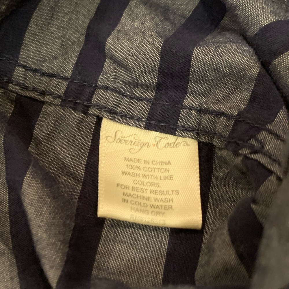 Sovereign Code XS Button Up Stipe Blue Shirt - Picture 5 of 6